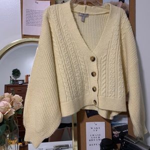 Cream Cropped Cardigan
